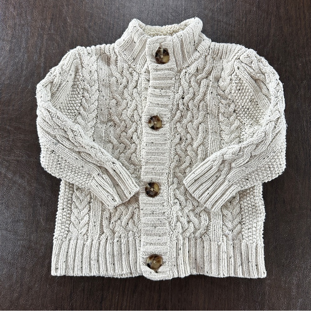Cat & Jack Cream Cable Knit Sweater Sz 18M